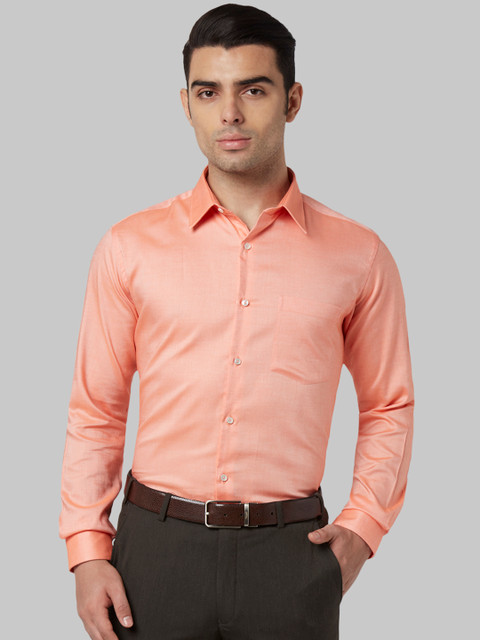 

Park Avenue Men Peach-Coloured Regular Fit Solid Formal Shirt