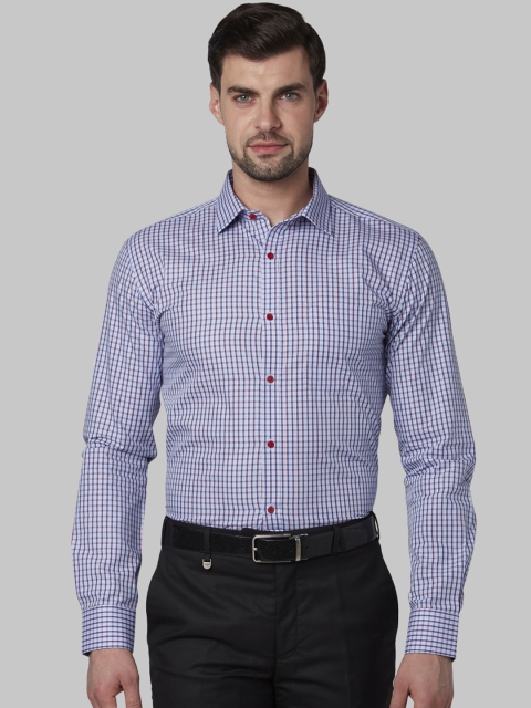 

Park Avenue Men Blue Slim Fit Checked Formal Shirt