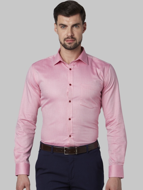 Park Avenue Men Pink Slim Fit Self Design Formal Shirt