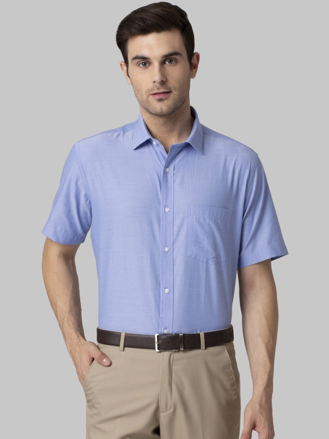 

Park Avenue Men Blue Regular Fit Self Design Formal Shirt