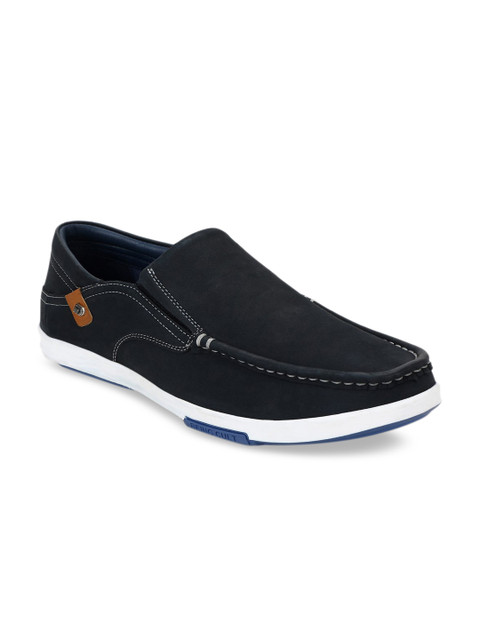 

ID Men Blue Slip-On Leather Sneakers
