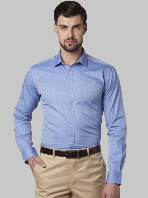 

Park Avenue Men Blue Slim Fit Self Design Party Shirt