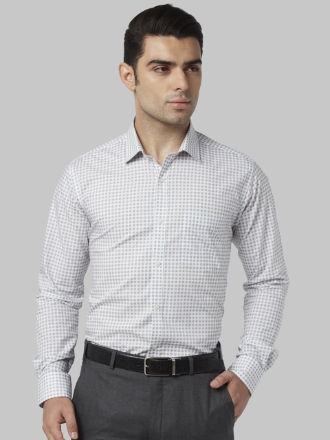 

Park Avenue Men Black & White Slim Fit Printed Formal Shirt