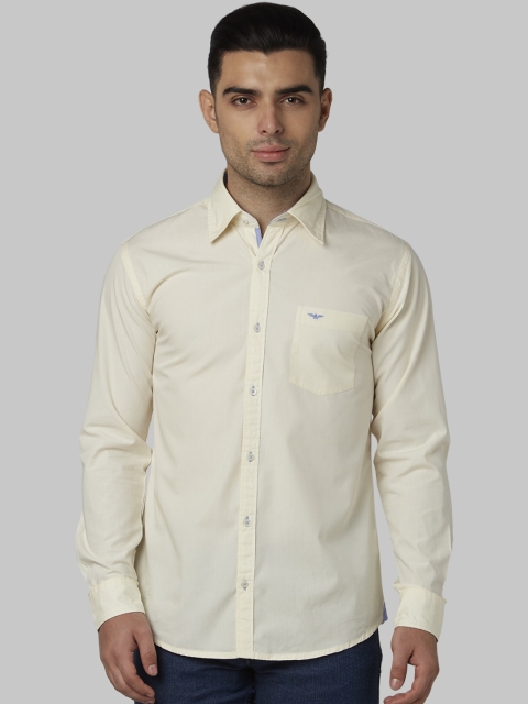 

Park Avenue Men Cream-Coloured Slim Fit Solid Casual Shirt