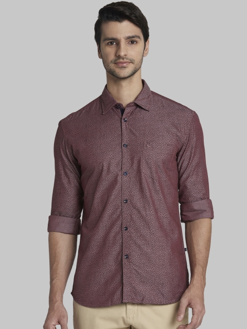 

Parx Men Mauve Slim Fit Printed Casual Shirt