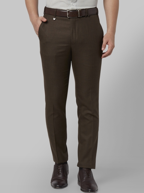 

Park Avenue Men Brown Regular Fit Solid Formal Trousers