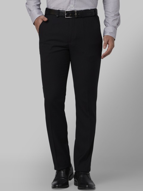 

Park Avenue Men Black Slim Fit Solid Formal Trousers