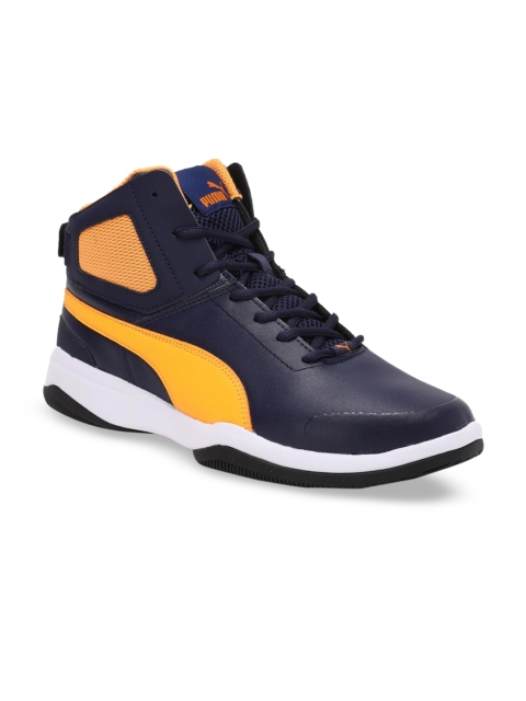 

Puma Men Blue Rebound BBX Mesh IDP Peacoat-Orange Pop Sneakers