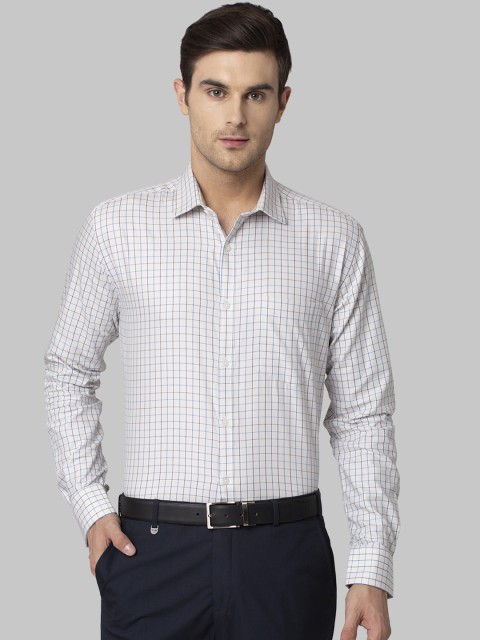 

Park Avenue Men Blue & White Slim Fit Checked Formal Shirt