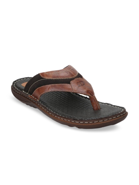 

ID Men Tan Brown Solid Comfort Leather Sandals