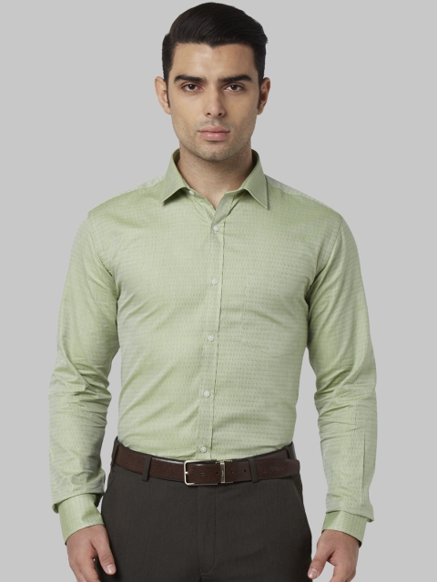 

Park Avenue Men Green Slim Fit Self Design Formal Shirt