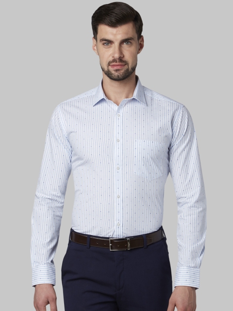 

Park Avenue Men Blue Slim Fit Striped Formal Shirt
