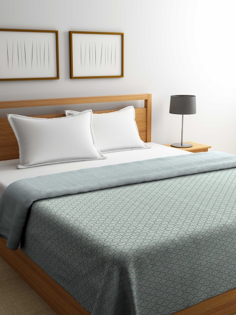 

Portico New York Green Geometric AC Room 120 GSM Double Bed Dohar