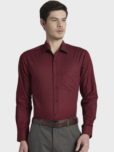 

ColorPlus Men Maroon Tailored Fit Printed Formal Shirt