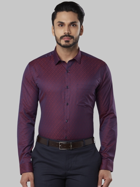 

Next Look Men Blue & Red Slim Fit Printed Formal Shirt