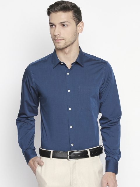 

RICHARD PARKER by Pantaloons Men Teal Green Slim Fit Solid Formal Shirt