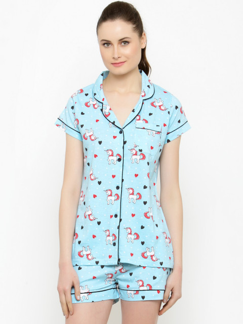 

Slumber Jill Women Blue Printed Night suit FWSJ964M