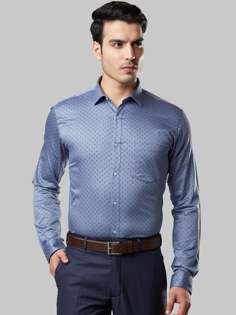 

Next Look Men Blue Slim Fit Printed Formal Shirt