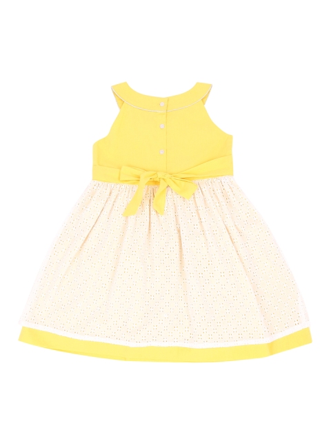 

Pantaloons Junior Girls Yellow & Beige Fit and Flare Dress