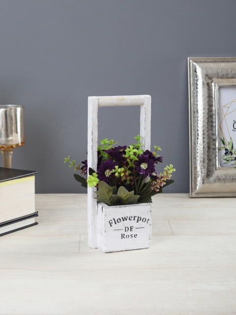 

OddCroft Purple & Green Artificial Plant With White Pot