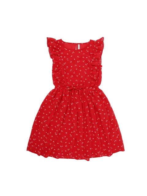

Pantaloons Junior Girls Red Fit and Flare Dress
