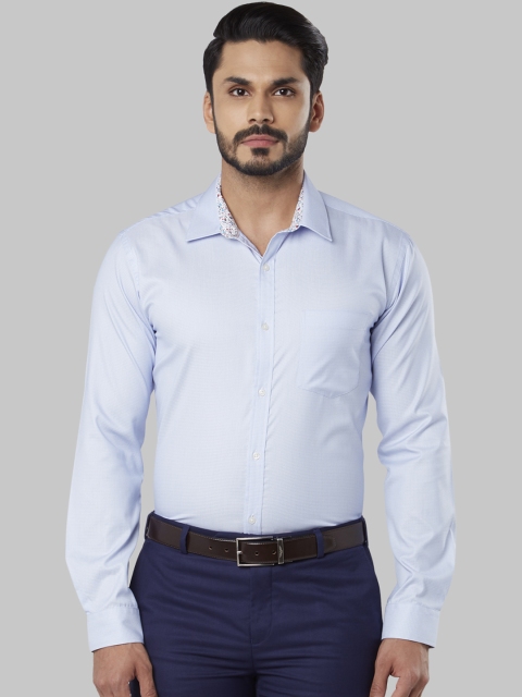 

Next Look Men Blue Slim Fit Self Design Formal Shirt