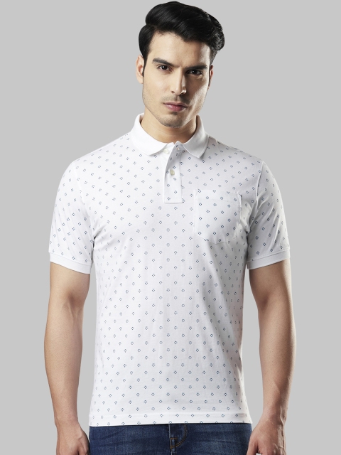 

Next Look Men White Printed Polo Collar T-shirt