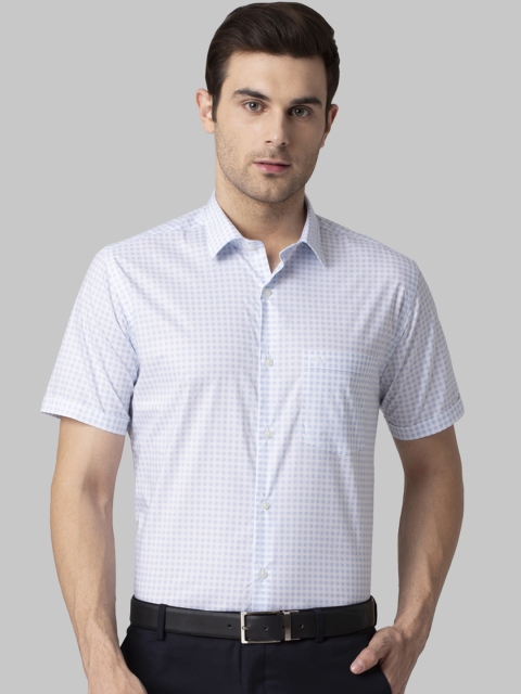 

Park Avenue Men Blue Slim Fit Checked Formal Shirt