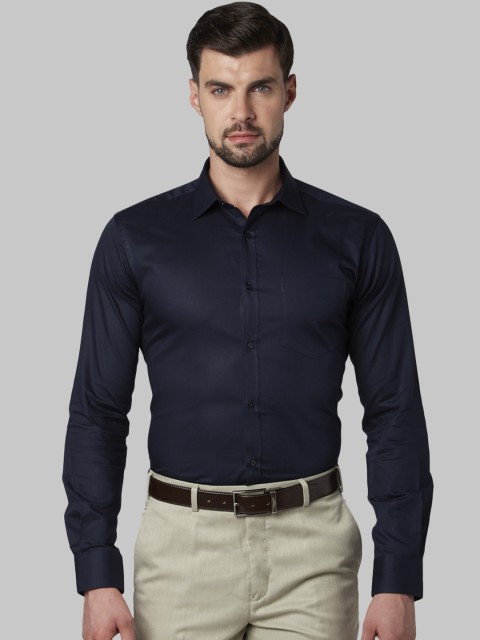 

Park Avenue Men Navy Blue Slim Fit Self Design Formal Shirt