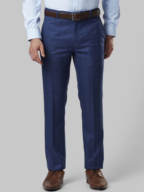 

Next Look Men Blue Regular Fit Checked Formal Trousers