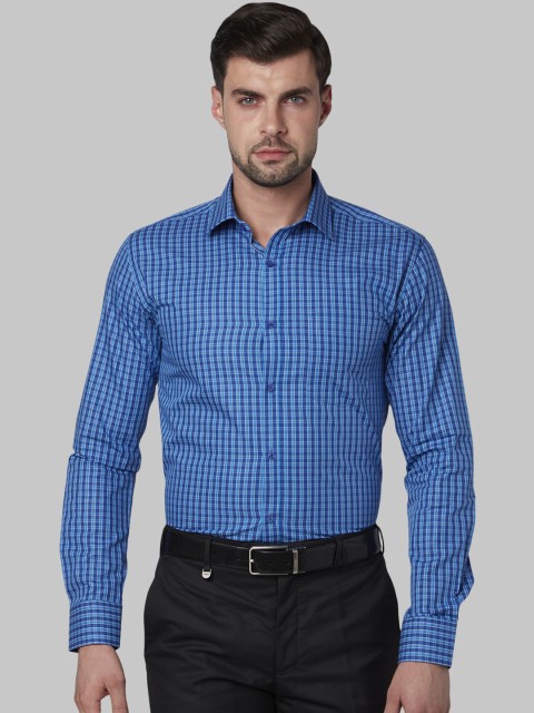

Park Avenue Men Blue Slim Fit Checked Formal Shirt