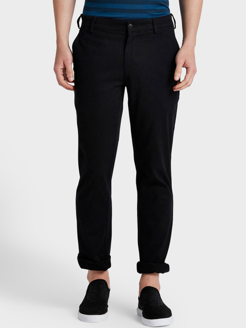 

ColorPlus Men Black Regular Fit Solid Regular Trousers