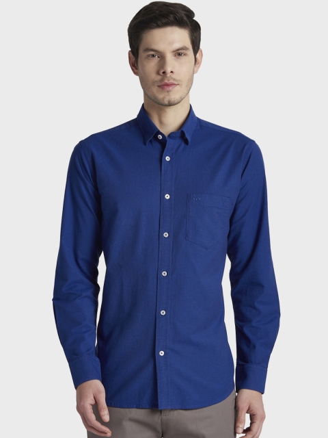 

ColorPlus Men Blue Tailored Fit Solid Casual Shirt