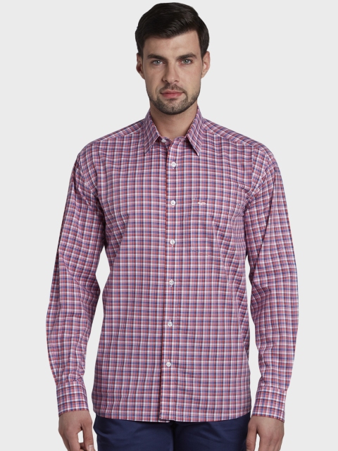 

ColorPlus Men Red Regular Fit Checked Casual Shirt