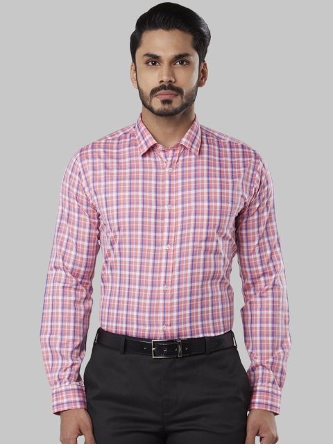 

Next Look Men Coral & Red Regular Fit Checked Formal Shirt