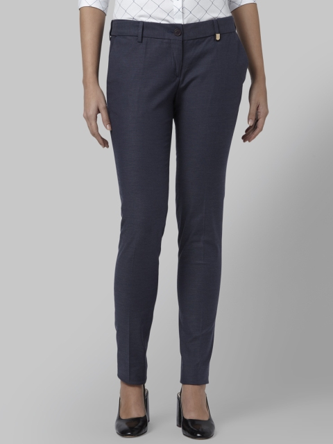 

Park Avenue Women Blue Regular Fit Solid Formal Trousers