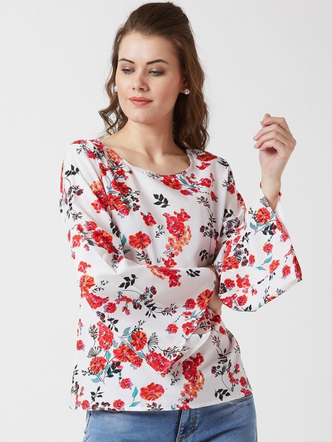 

U&F Women White Printed Top