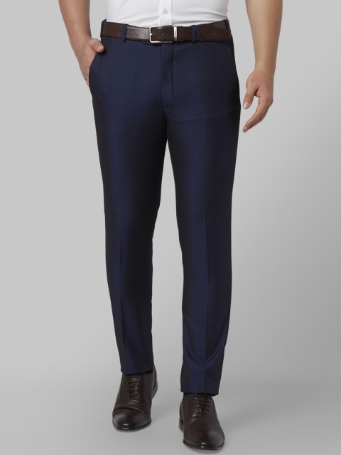 

Park Avenue Men Blue Regular Fit Solid Formal Trousers