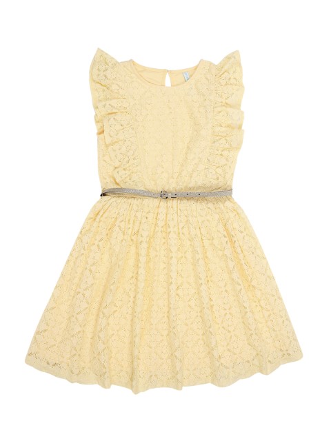 

Pantaloons Junior Girls Yellow Fit and Flare Dress
