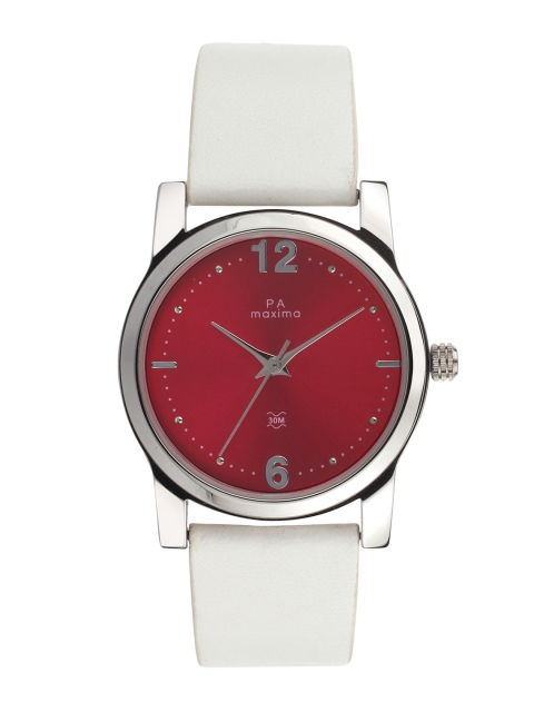 

maxima Women Red Analogue Watch O-46670LMLI