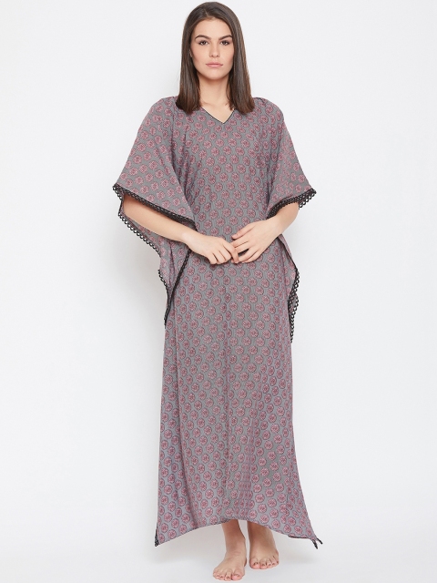 

The Kaftan Company Grey & Red Printed Nightdress LW_PY_PORTIA06