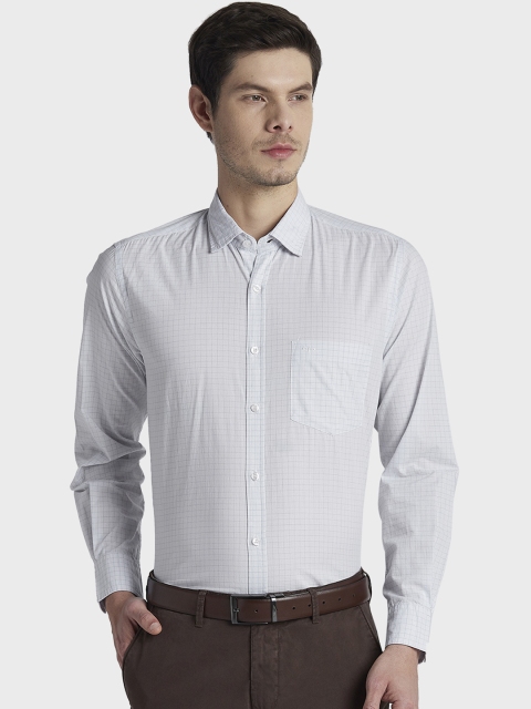 

ColorPlus Men Grey Tailored Fit Checked Formal Shirt