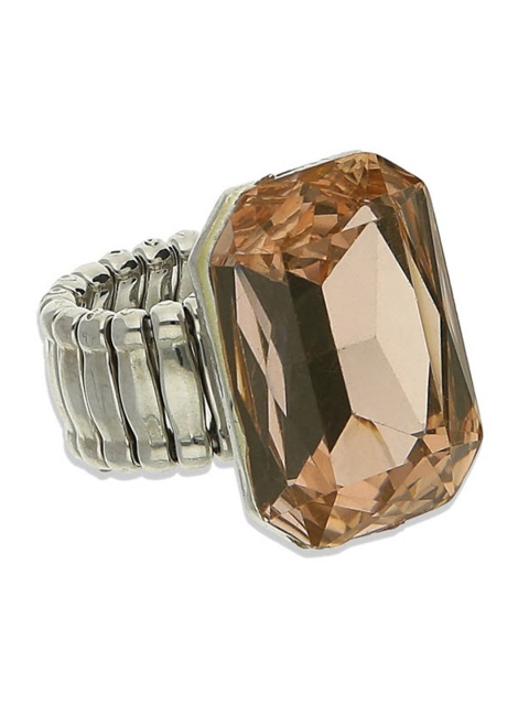

Crunchy Fashion Women Silver-Plated Stone-Studded Finger Ring