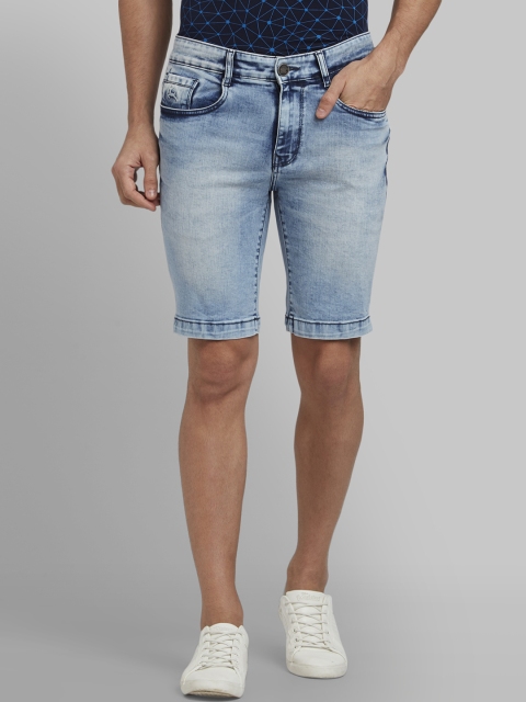 

Parx Men Blue Washed Regular Fit Denim Shorts