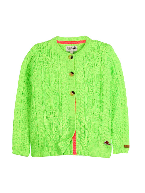 

Cherry Crumble Girls Lime Green Self Design Sweater