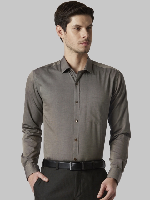 

Park Avenue Men Brown Slim Fit Solid Formal Shirt