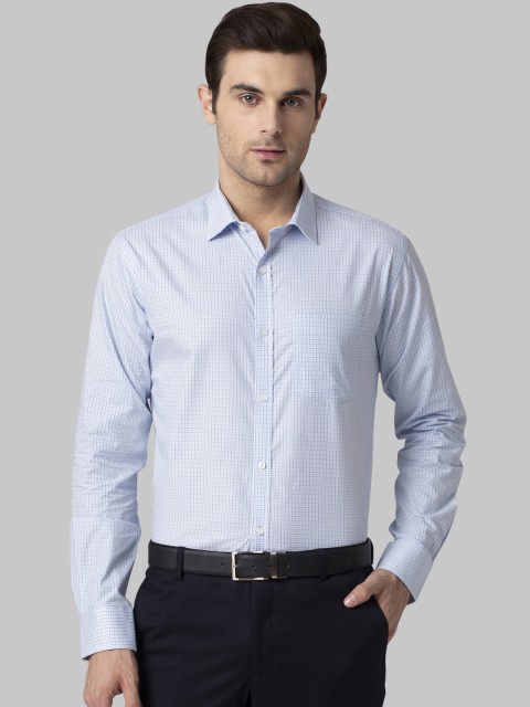 

Park Avenue Men Blue Slim Fit Checked Formal Shirt