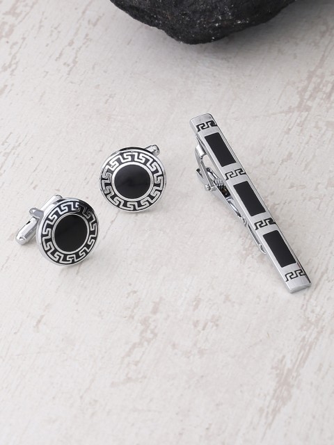 

Dare by Voylla Men Silver-Toned & Black Accessory Gift Set