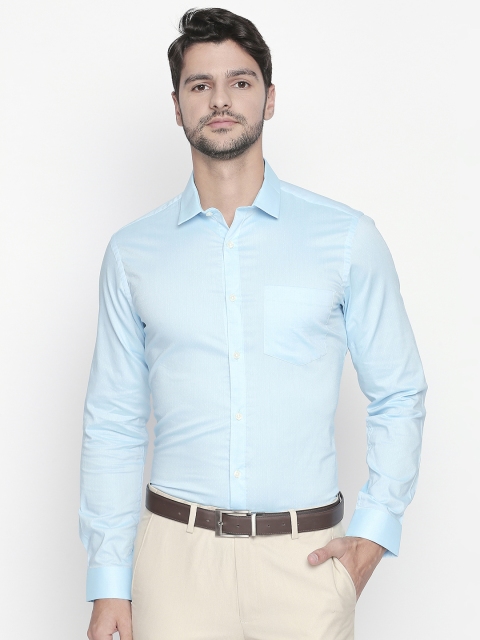 

RICHARD PARKER by Pantaloons Men Blue Slim Fit Solid Formal Shirt