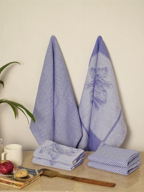 

Avira Home Set of 6 Purple Printed Kitchen Towels
